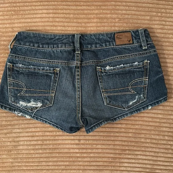 AMERICAN EAGLE OUTFITTERS Y2K Denim Shorts Sz 00 - Picture 3 of 5